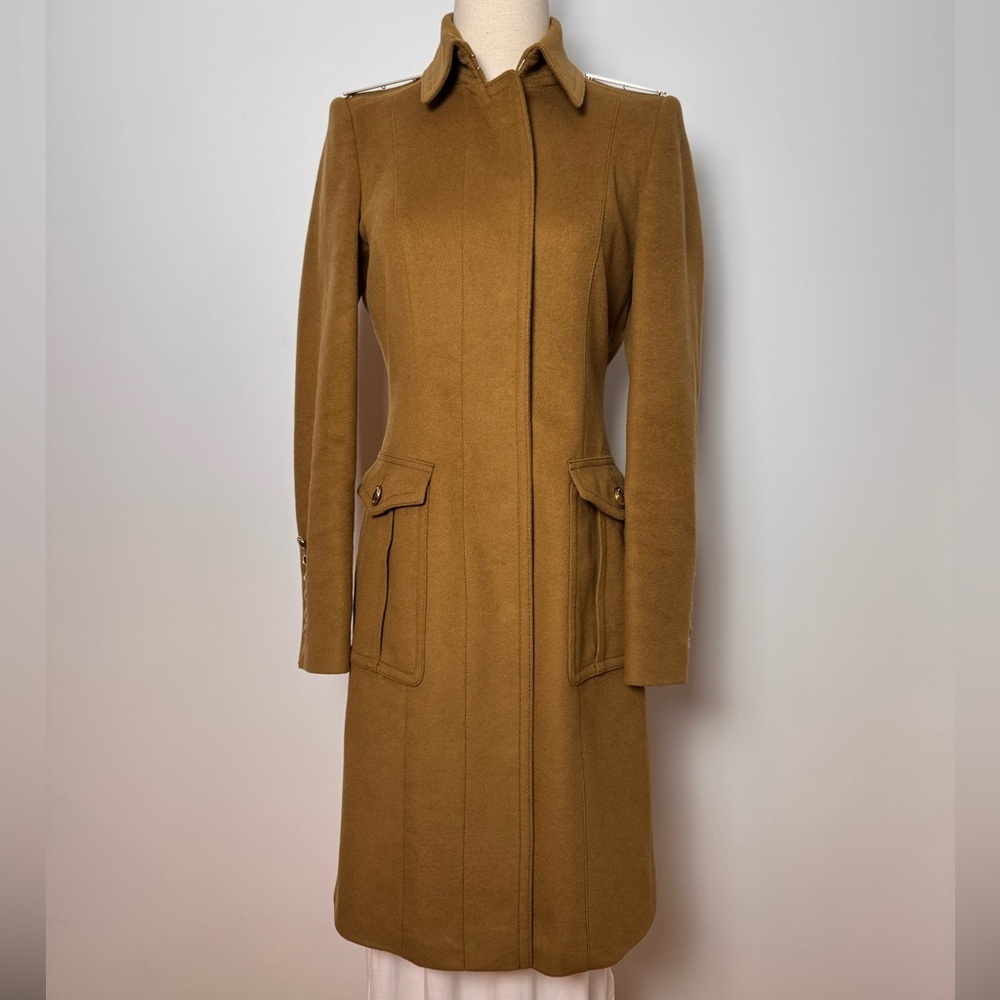 Burberry Wool Cashmere Military Coat Size 6 - Picture 3 of 15